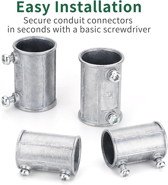 3/4 Inch EMT Conduit Fittings for Connecting Pipes, Shield Wiring from Dust and - Image 4