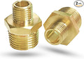 2PCS NPT Male Threaded Reducing Nipple Pipe Fitting Adapter, Brass Hex Nipple by feyadaperonline