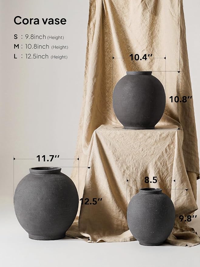 Black Ceramic Vase - Image 3
