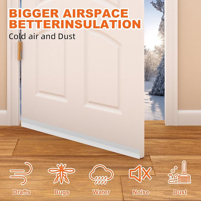 Door Draft Stopper, Door Sweep for Bottom of Door, Weather Stripping Door Seal - Image 2