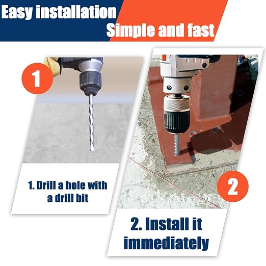 Tandefio 100 Pack 1/4 x 2 Concrete Anchors and Screw Kits Galvanized | Large - Image 4
