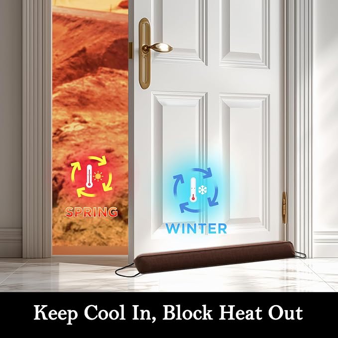 Sunolga Door Draft Stopper, Removable Washable Cover, Blocks Hot and Cold Air - Image 7