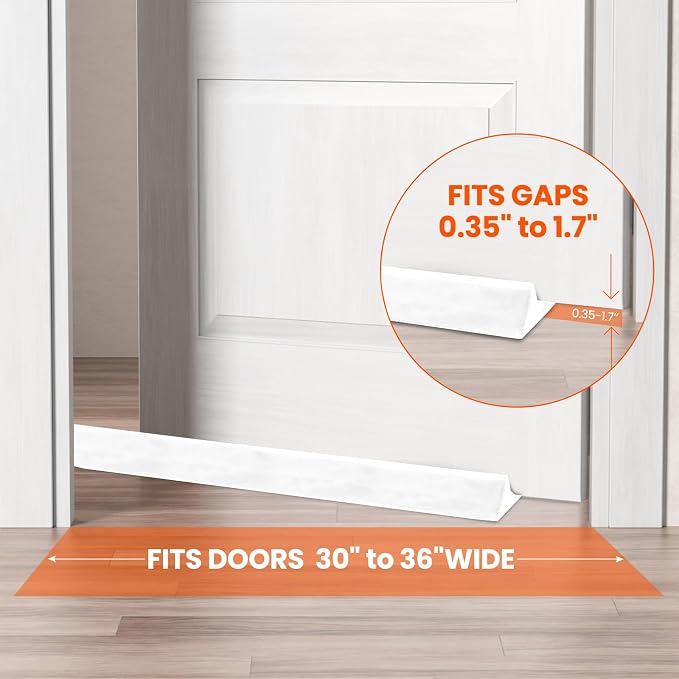 GDHOMM Door Draft Stopper for Bottom of Doors, Door Sweep Noise Blocker Gap - Image 3