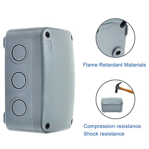 6 Pcs Gray Outdoor Waterproof Junction Box ABS Plastic Dustproof IP66 | - Image 2