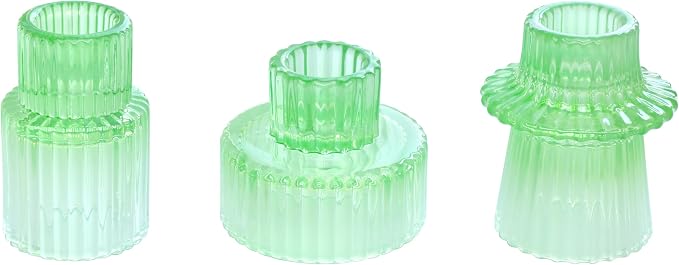 Vixdonos Colorful Glass Candlestick Holders Tealight Candle Holder Set by Vixdonos
