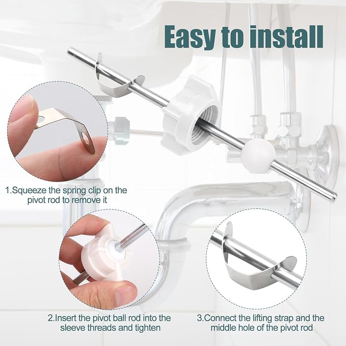 2pcs Sink Ball/Pivot Rod Replacement Parts Bathroom Sink Drain Stopper Kit - Image 6