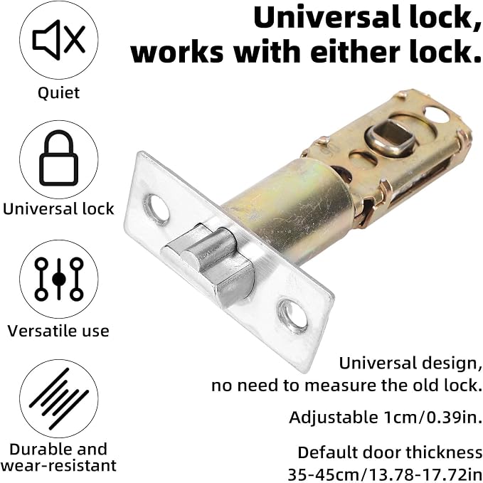 4pcs Adjustable Deadbolt Latch 60/70mm, Zinc Alloy Universal Replacement - Image 4