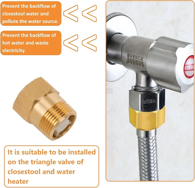 2Pcs One Way Brass Check Valve Non Return 3/4" Female to 3/4" Male Thread - Image 6