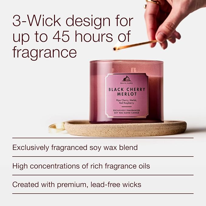 Bath & Body Works Black Cherry Merlot 3-Wick Candle - Image 4