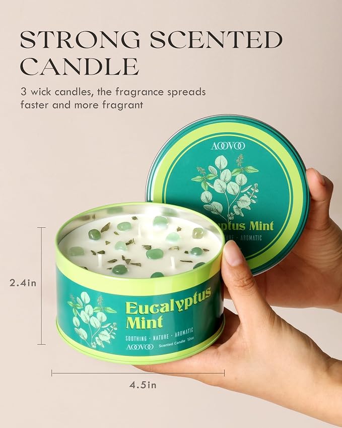 AOOVOO Eucalyptus Mint Candles for Relaxation - Image 7
