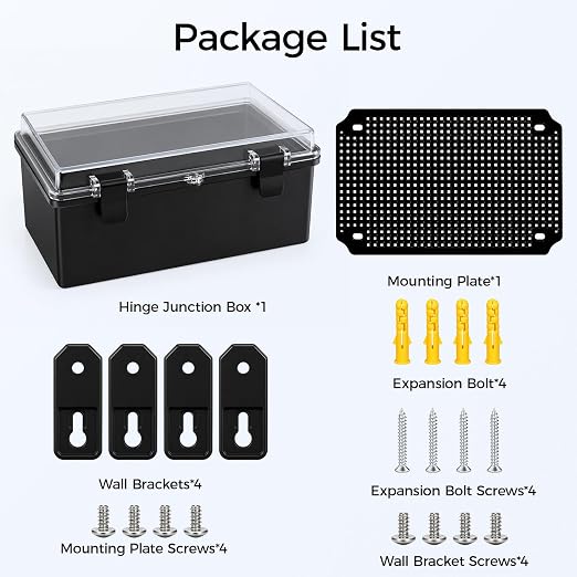 LeMotech Junction Box IP67 Waterproof Electrical Box ABS Plastic Hinged Shell - Image 8