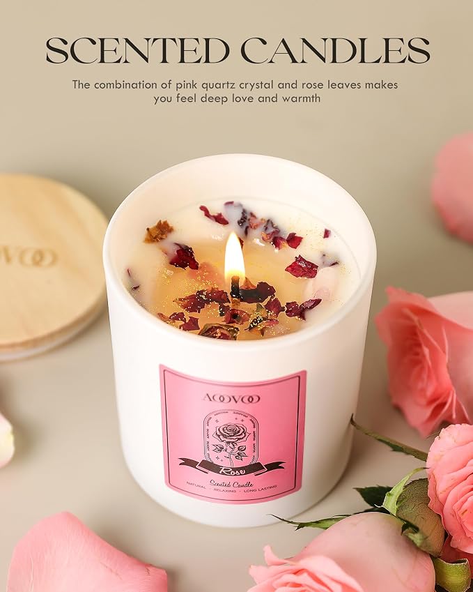AOOVOO Rose Scented Candles for Women - Image 6