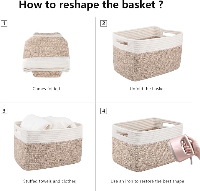 OIAHOMY 4 Pack Storage Basket, Closet Organizer - Image 9