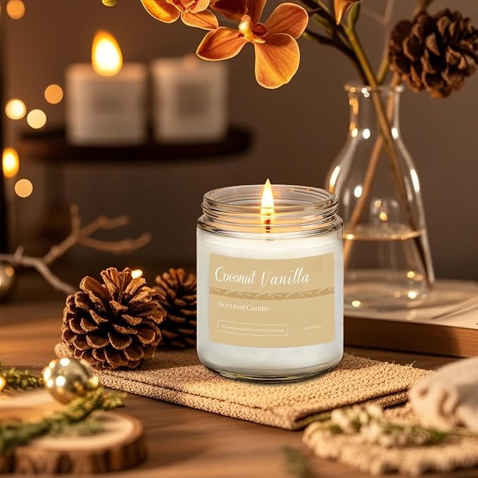 Scented Candles Gift Set for Women, Cinnamon Apple, Sage Cedarwood, Coconut - Image 6