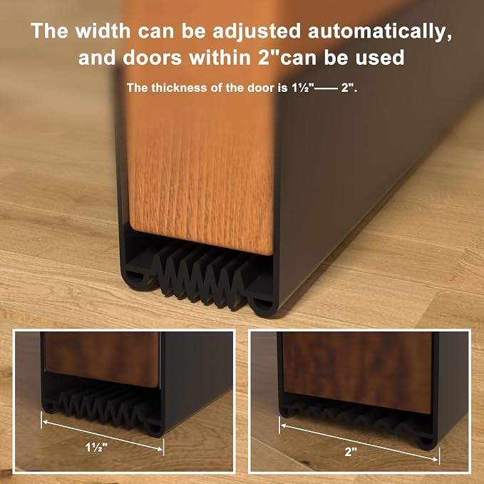 2 Pack Door Draft Stopper, 36” Length Cuttable Weather Stripping Door Seal - Image 4