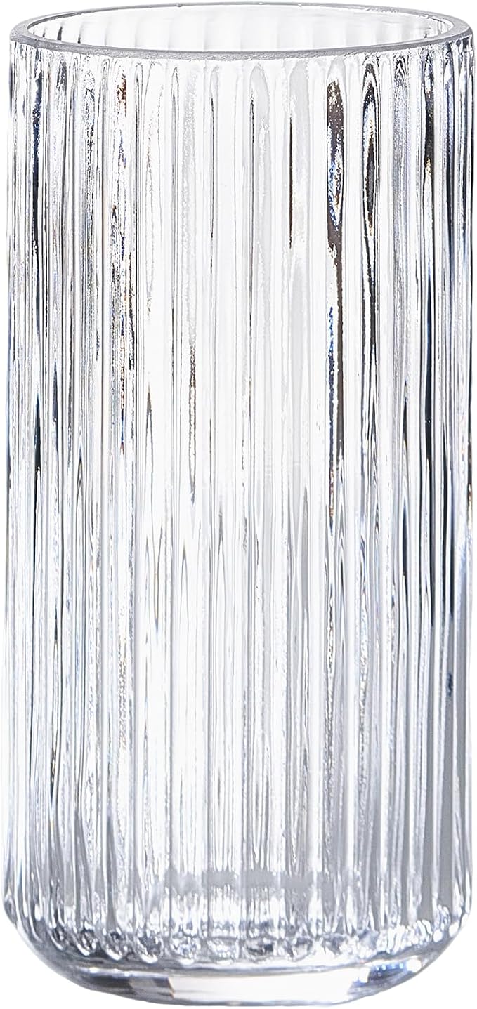 Clear Glass Flower Vase for Pampas Grass, 7.5 inch Medium Decorative by TIMEFOTO