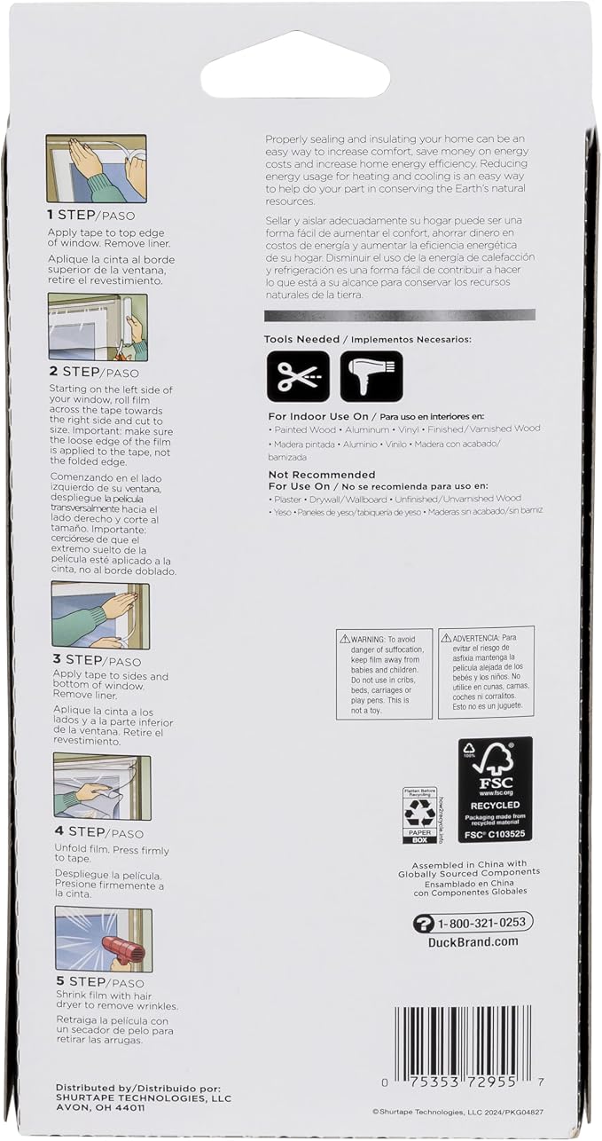 Duck MAX Strength Window Insulation Kit, Fits Patio Doors & Large Windows - Image 3