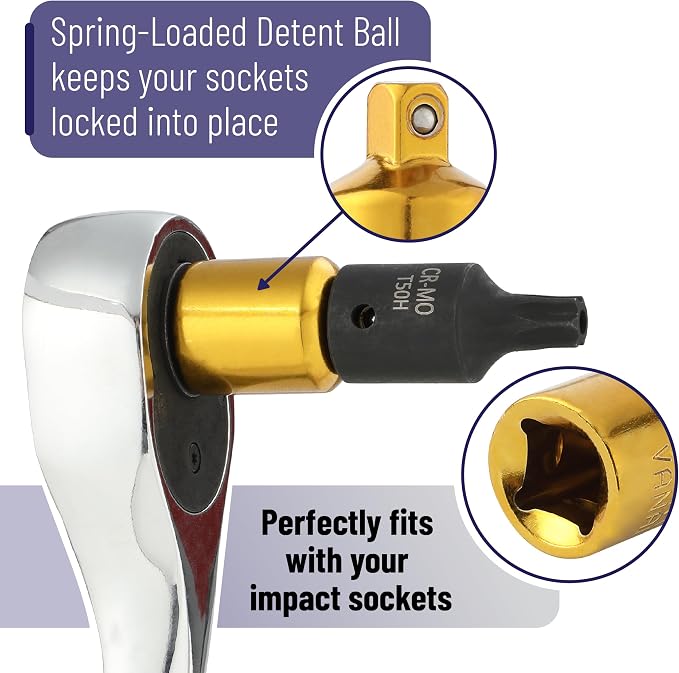 Bates- Impact Socket Adapter and Reducer Set, 1/2" 1/4" 3/8", Impact Adapter Set - Image 4
