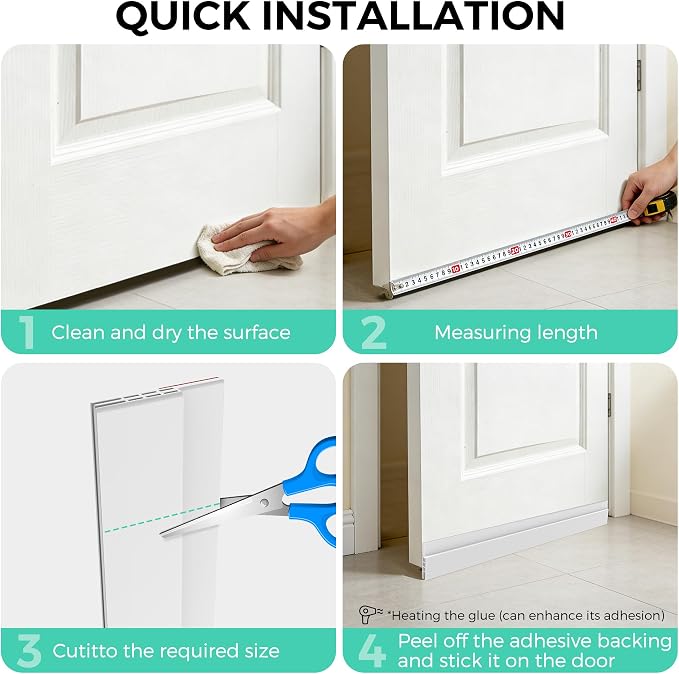 Hojoy Under Door Draft Stopper, Door Weather Stripping Door Seal, 6 Pack | - Image 5