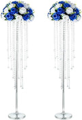 NUPTIO Silver Crystal Flower Vases by Nuptio