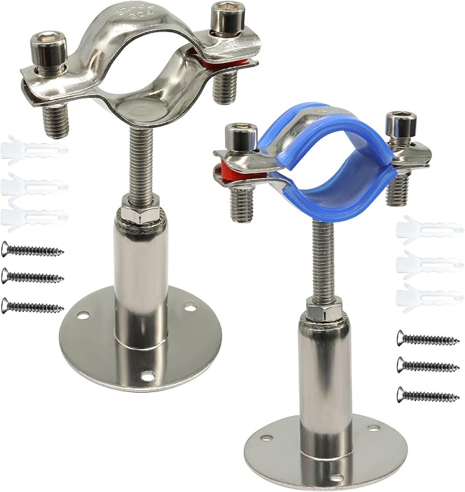 2 PCS 304 Stainless Steel Ceiling Mount Pipe Support Bracket | Heavy Duty - Image 5