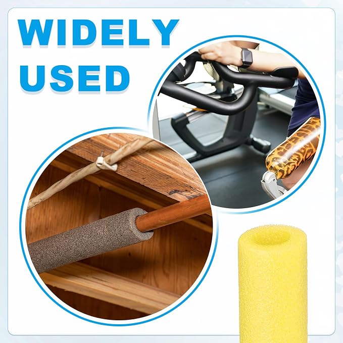 PATIKIL Pipe Insulation Foam Tube Foam Pipe Tubing Covers Yellow 2Pcs | 1/2" ID - Image 5