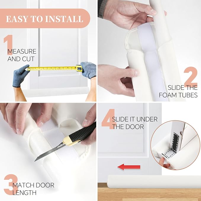 Premium Velvet Under Door Draft Stopper, 30-36 Inch Adjustable Double Sided - Image 5