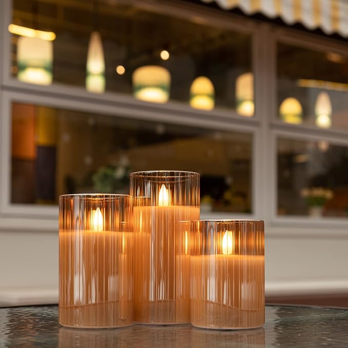 ANGELLOONG Gold Flickering Flameless Candles - Image 3