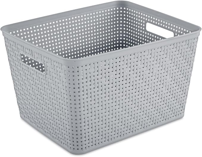 Sterilite 18 Pack Plastic Storage Bin Organization Containers, Tall Baskets - Image 2