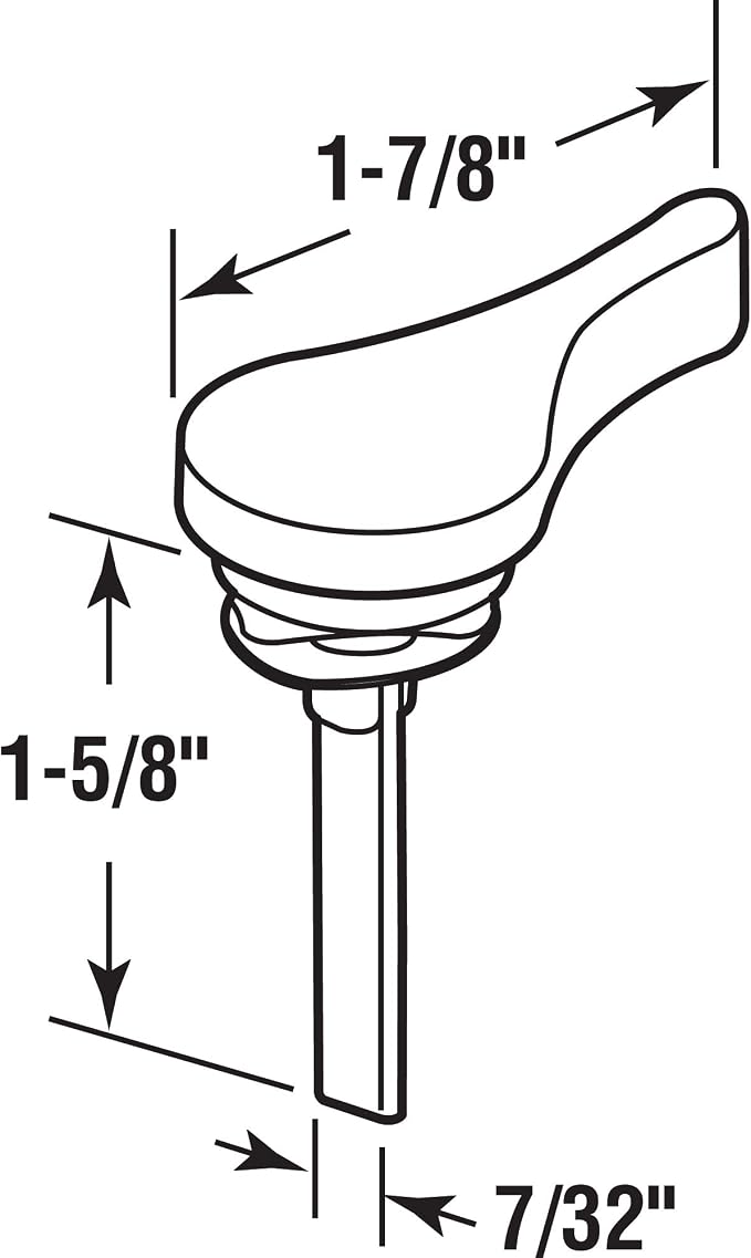 Prime-Line E 2703 Sliding Door Latch Lever, 1-3/8 In. Tail - Image 2