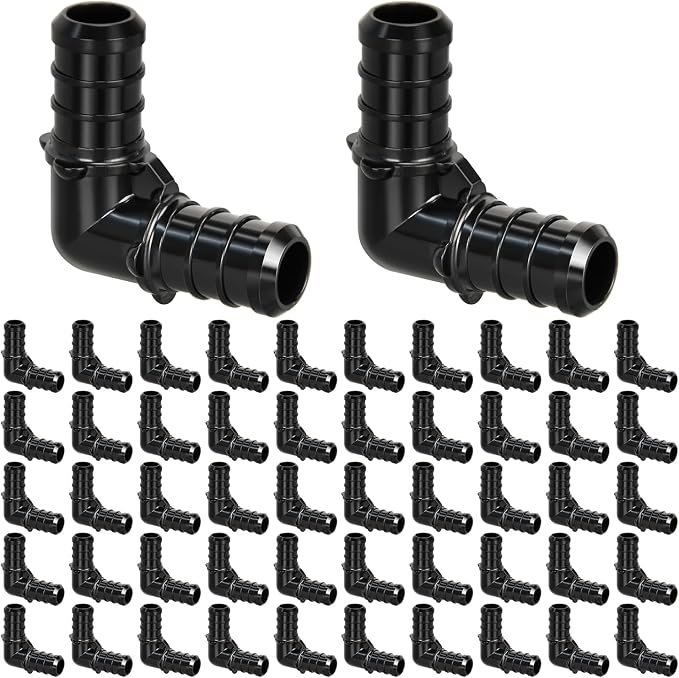 50pcs 1/2" Poly PPSU Barb Crimp PEX Elbow Fittings, No Lead | by PXZBLG