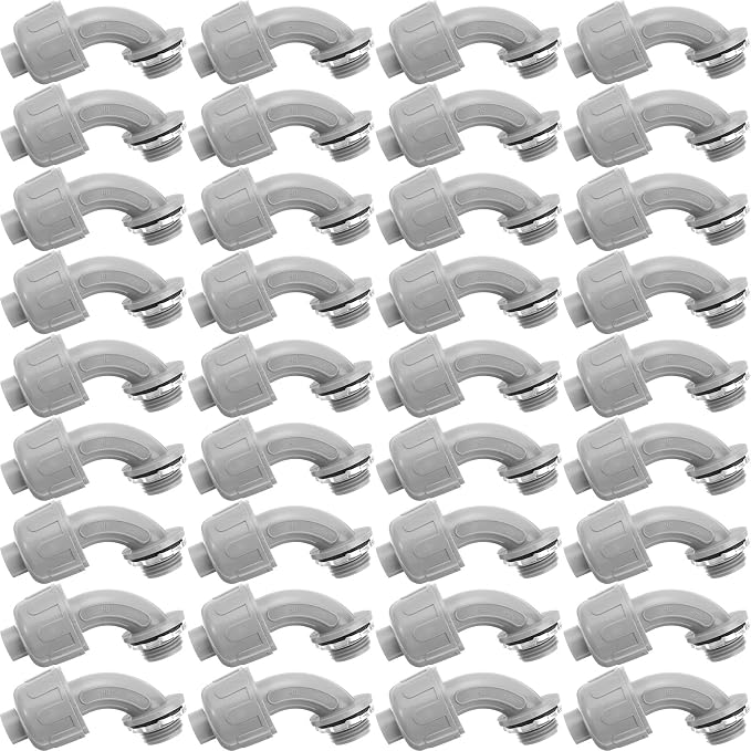 BBTO 36 Pieces 1/2 Inch Liquid Tight Connector Flexible Non Metallic Electrical by BBTO