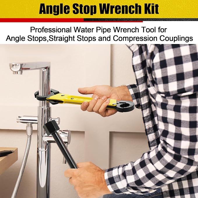 5 Pcs Angle Stop Wrench Kit Plumbing Tool, Compression Sleeve Puller - Image 6