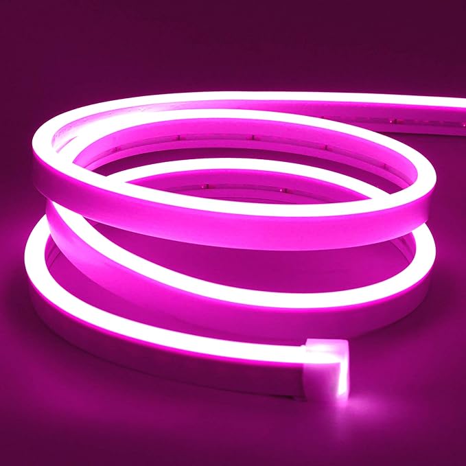 Lamomo LED Neon Flex, 16.4ft/5m Pink Neon Light Strip, 12V Flexible Waterproof by Lamomo
