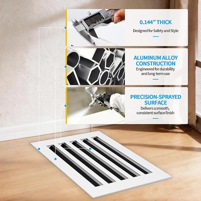 12x10 Modern AC Vent Cover, Decorative Air Vent Register Grille - Image 5