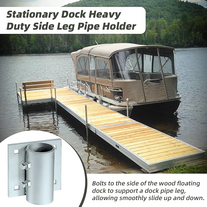 Stationary Dock Heavy Duty Hardware Side Leg Pipe Holder, Floating Dock - Image 5