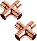 2 Pcs Union Cross Copper Fitting, 1/2 In, ID 12.7 mm, Wall 1.2 mm | Cupreous 4 by FOCMKEAS