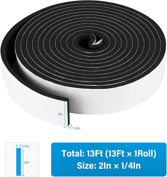 DGSL Foam Weather Stripping, 13Ft Door Window Seal Tape | Self Adhesive - Image 2
