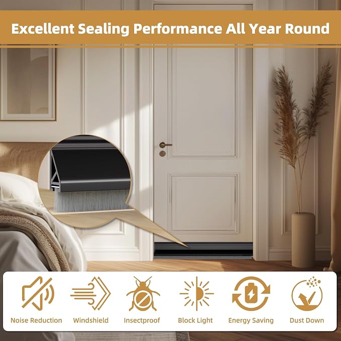 2Pack Door Draft Stopper for Bottom of Door - Image 3