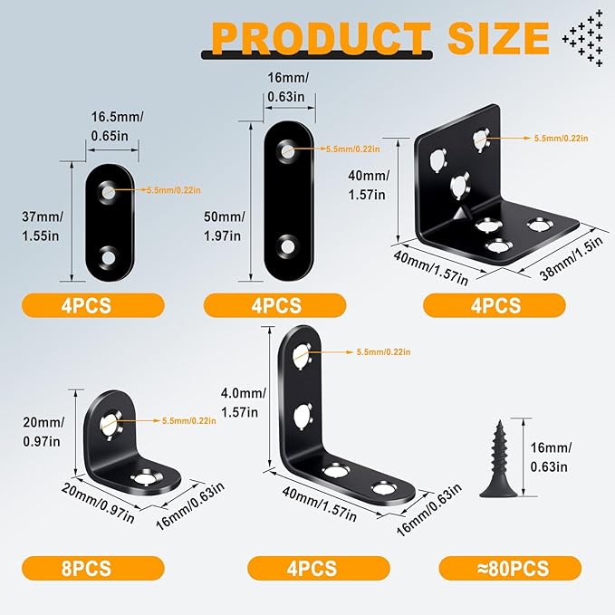 24PCS Stainless Steel L Brackets, Heavy Duty Corner Braces - Image 4