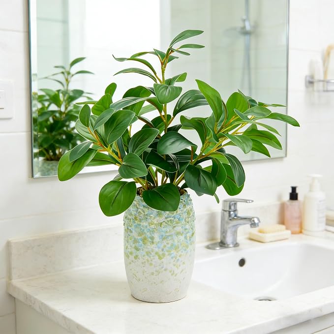 K&Y Realistic Artificial Potted Plants Olive Wild Fern Berry Decor Low - Image 6