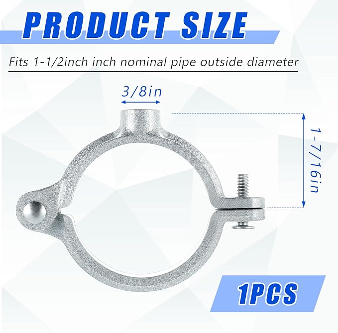 1 Pack 1-1/2" Split Ring Pipe Hanger - Image 2