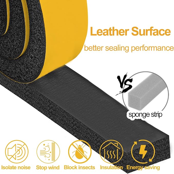 High Density Foam Tape Air Conditioner Window Seal, 2x1 Inch Thick Foam Stripe - Image 4