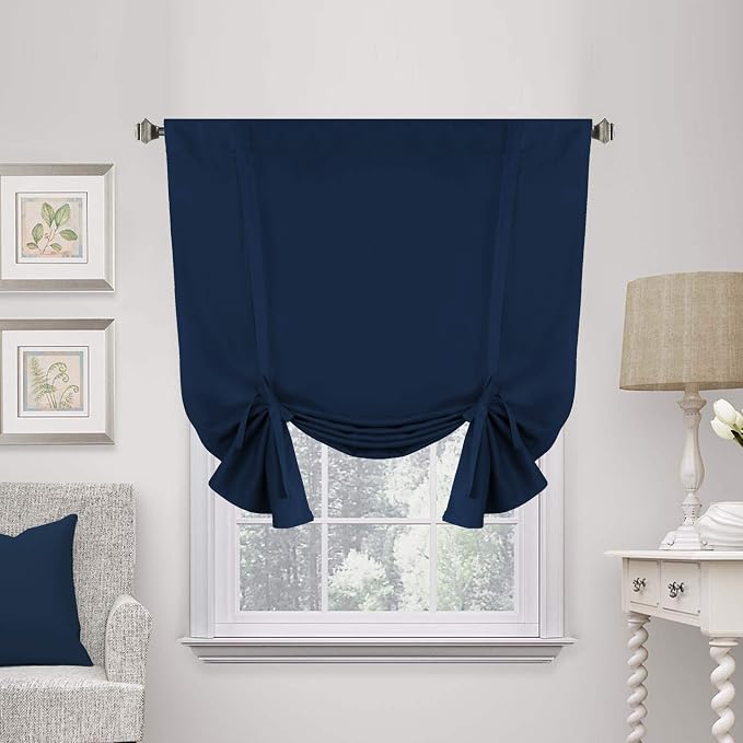 H.VERSAILTEX Thermal Insulated Blackout Tie up Curtain, Room Darkening Window by HVERSAILTEX