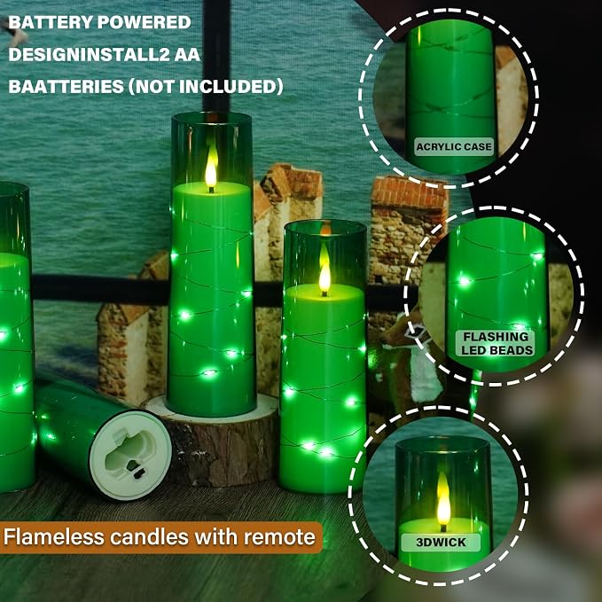 Nimiko Flickering Flameless LED Candles, Battery Operated Candles 9 Pcs - Image 3