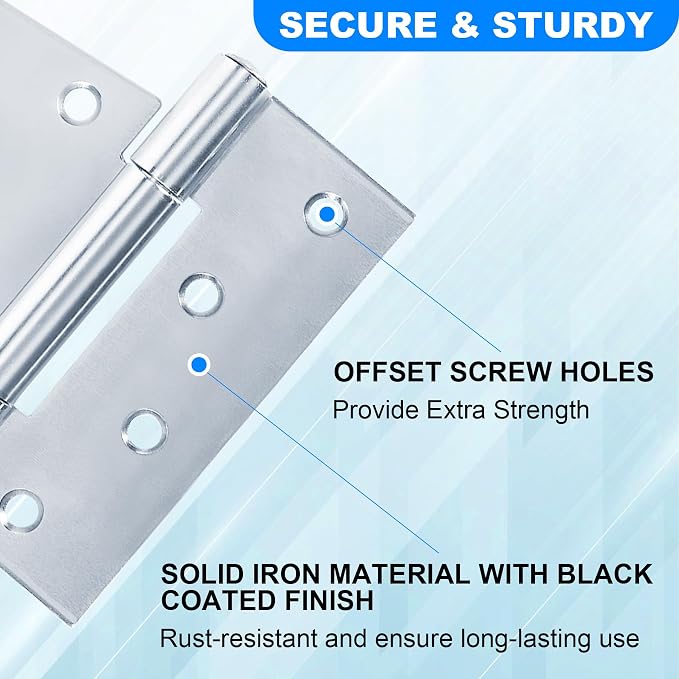 Heavy Duty Gate Hinges 3.5 inch 6 Pack Extra Thick Industrial T Hinges Barn - Image 6