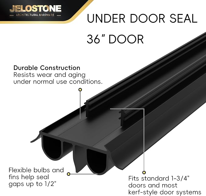 2 Pack - 36" Kerf-in Door Bottom Seal Replacement, Intertek Tested Non-Toxic - Image 4