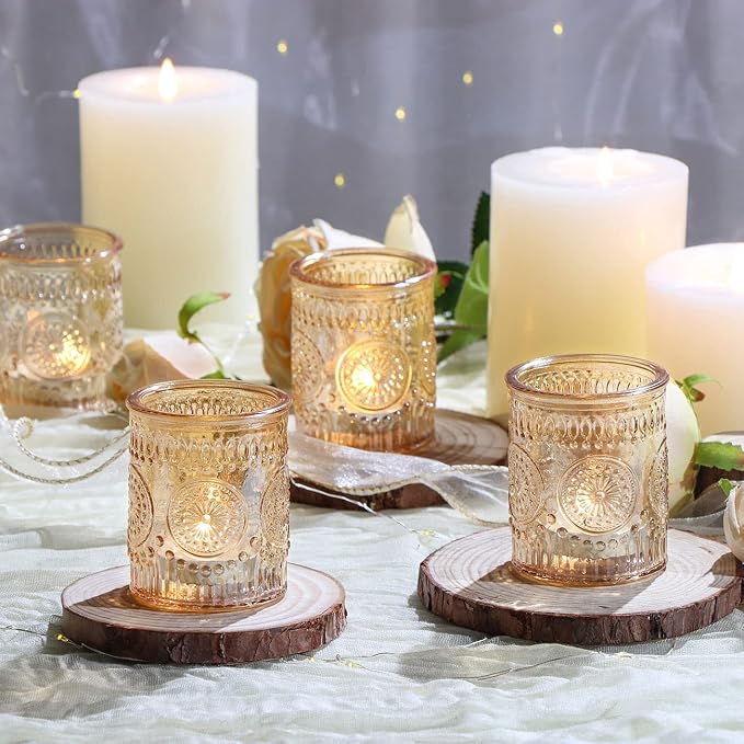 DEVI 24pcs Gold Glass Votive Candle Holders, Wedding Decorations, Bridal Shower - Image 4