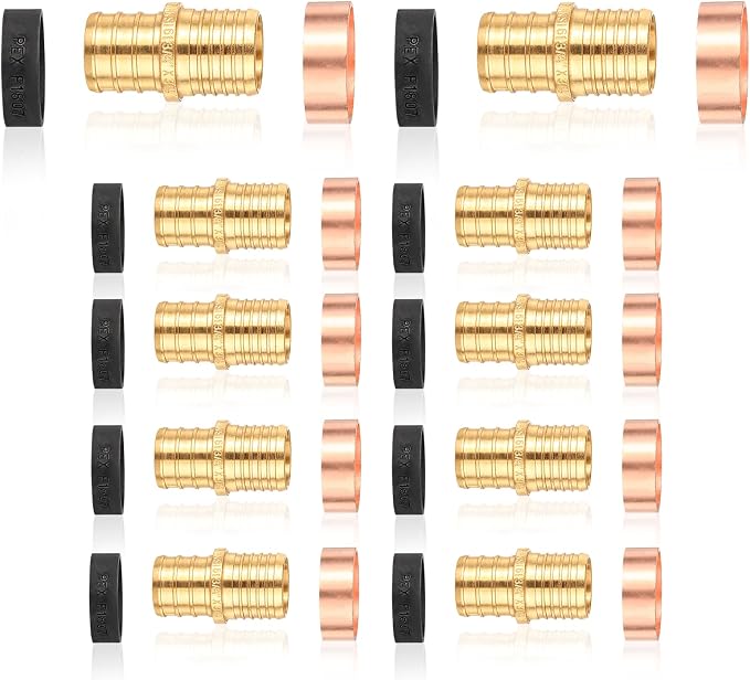 10PC HeSun 3/4" PEX Crimp X 3/4" PB Polybutylene Transition Coupling | Brass by HeSun
