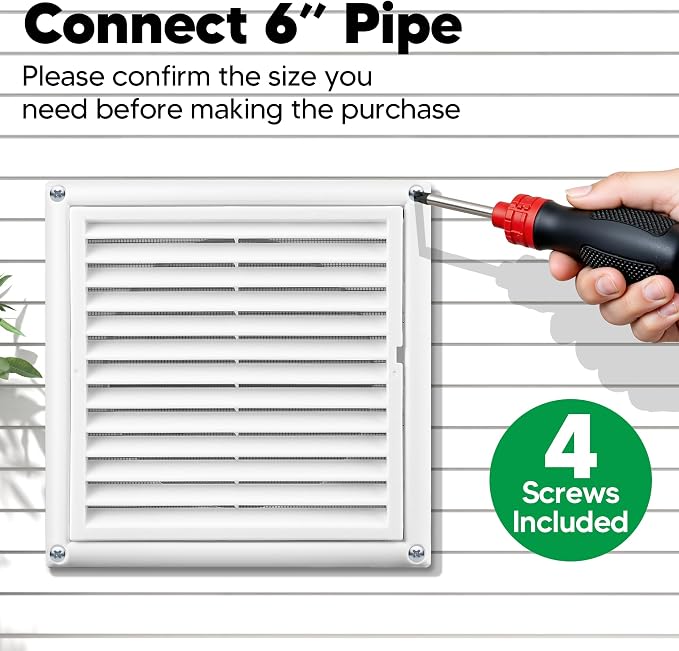 6 Inch Outside Dryer Vent Cover Hood - Image 3